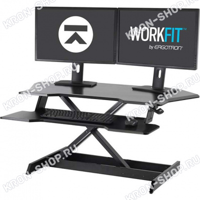 Платформа Ergotron 33-468-921 WorkFit Corner Standing Desk Converter, чёрная